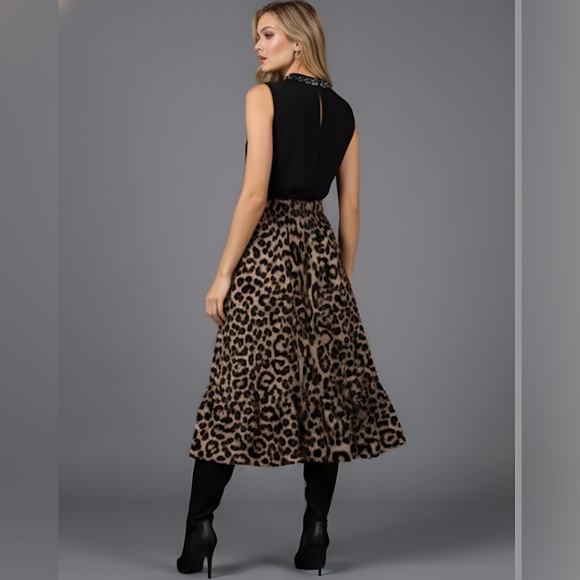 Leopard Print Ruffle Hem Skirt - Picture 3 of 6